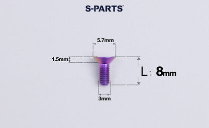 SPARTS Series M3 L6-30 Countersunk Titanium Bolt