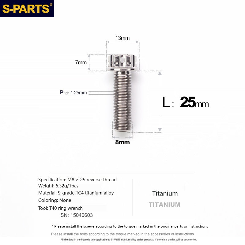 SPARTS Titanium MirrorMotorcycle Rearview Mirror Bolts· M8/M10