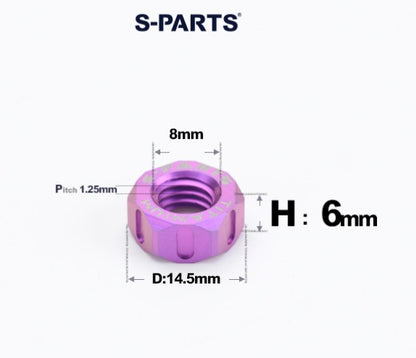SPARTS Purple Titanium Alloy Hex Nuts – TC4 Motorcycle Locking & Fastening Nuts M5 M6 M8 M10 M12