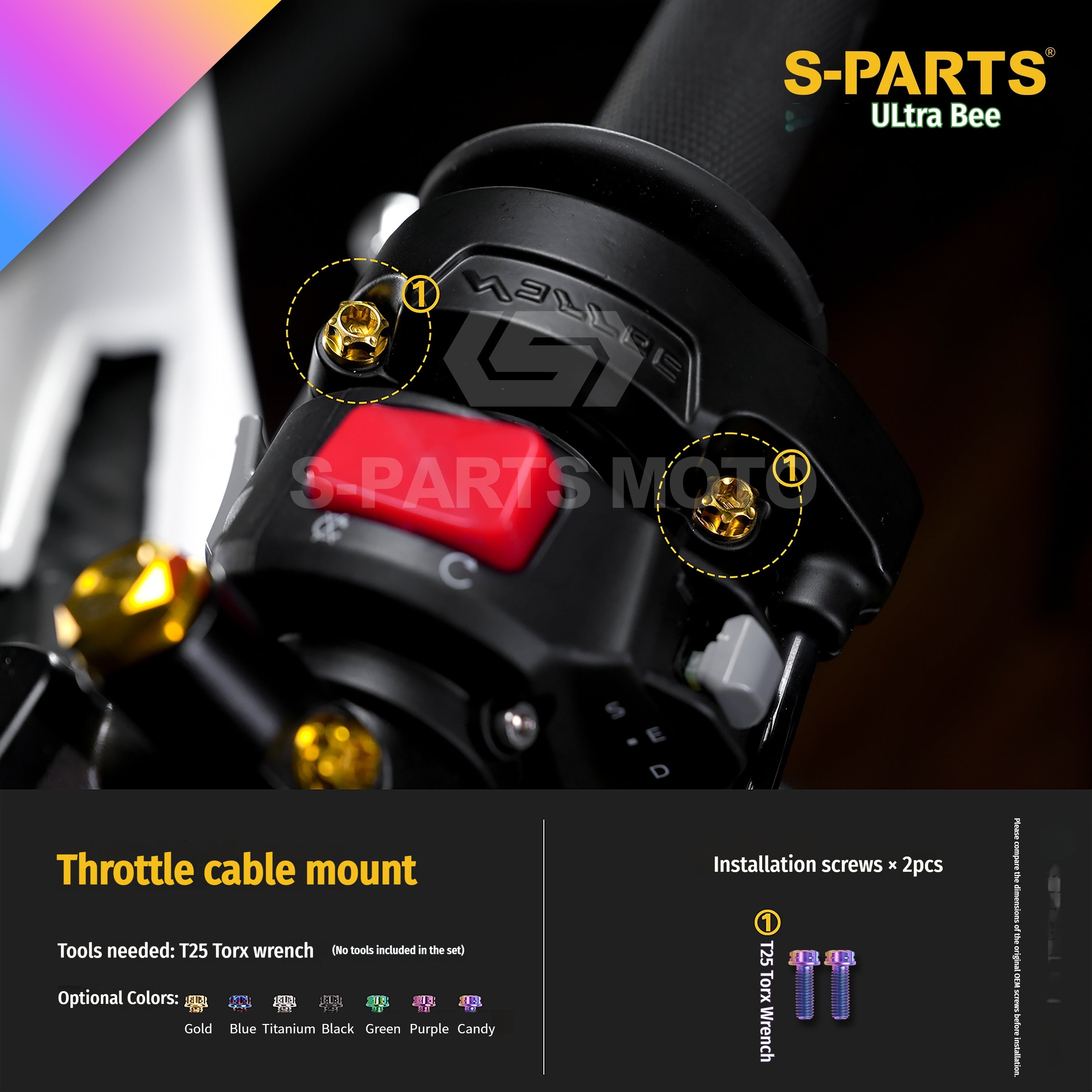 SPARTS Titanium Bolt Kit for Ultra Bee | Full Motorcycle Upgrade Set--candy