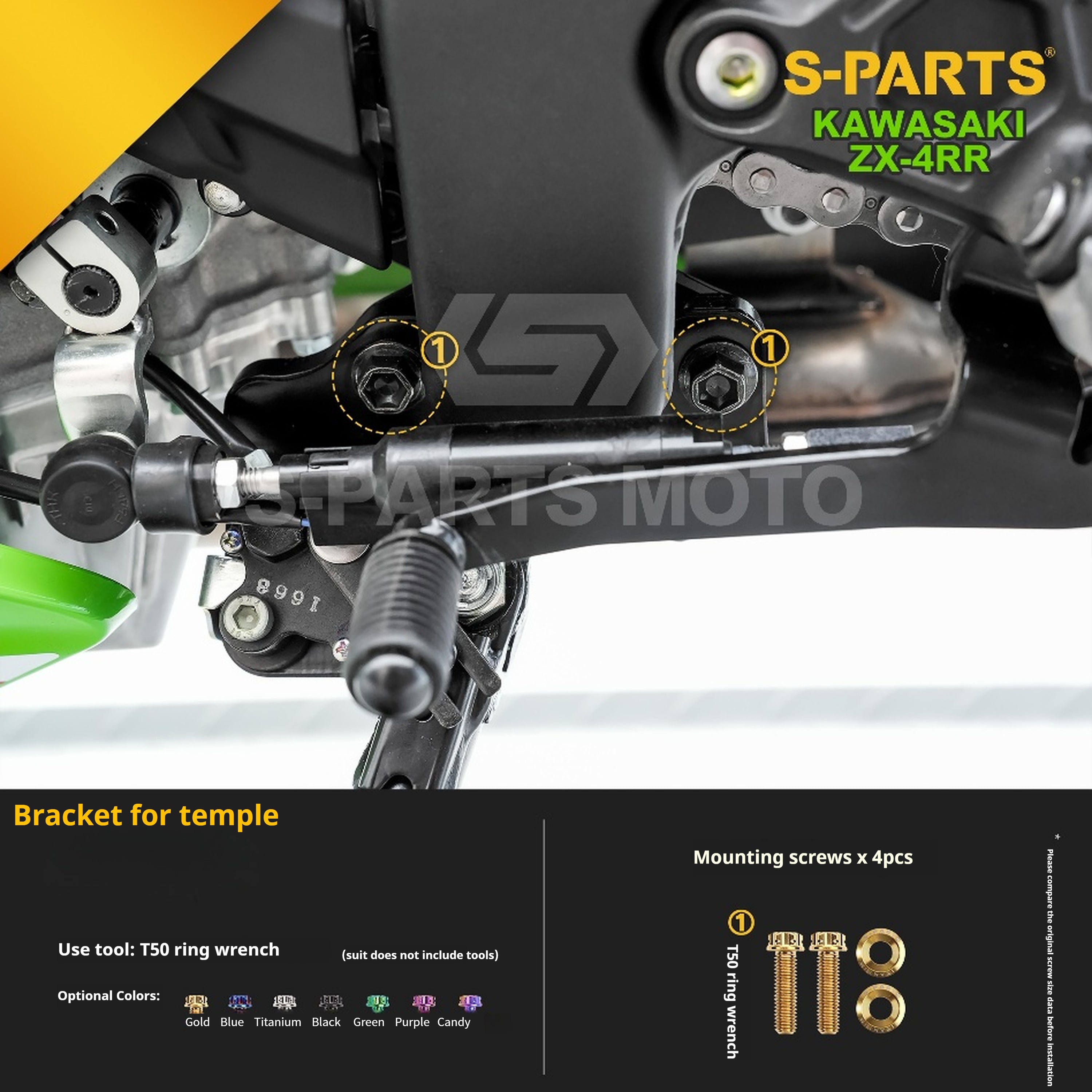 SPARTS Titanium Bolt Kit for Kawasaki ZX-4RR 2023 – CNC Titanium Upgrade Kit - 2/2