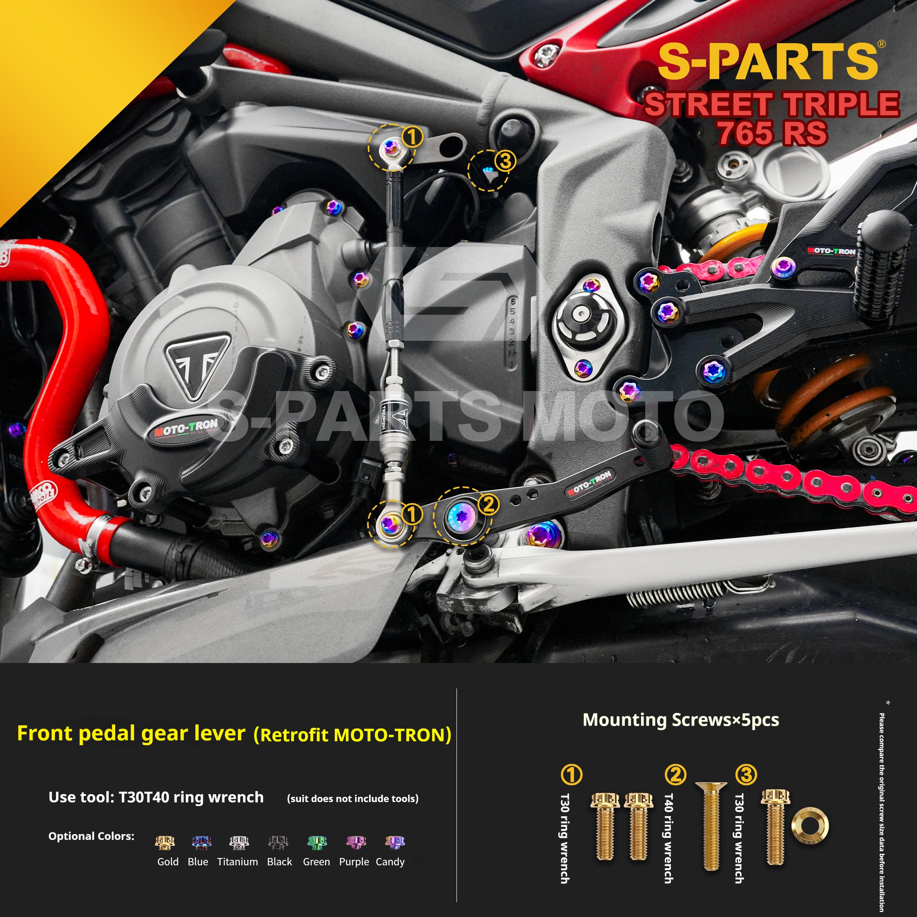 SPARTS Titanium Screw Set for Triumph Street Triple RS –CNC Titanium Upgrade Kit