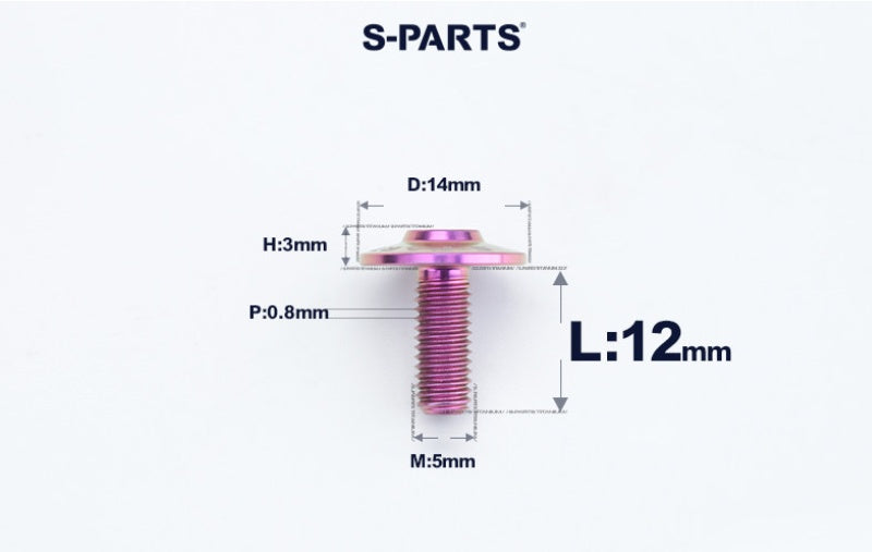 SPARTS A3 Dome Head M5 D14 Titanium Bolt | TC4 Motorcycle & E-Bike Fastener