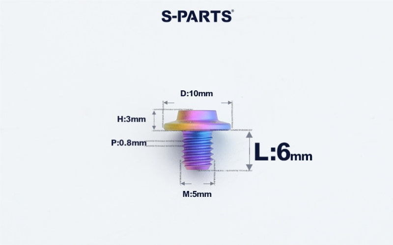 SPARTS A3 Countersunk Head M5 D10 Titanium Bolt TC4 Motorcycle & E-Bike Custom Fastener
