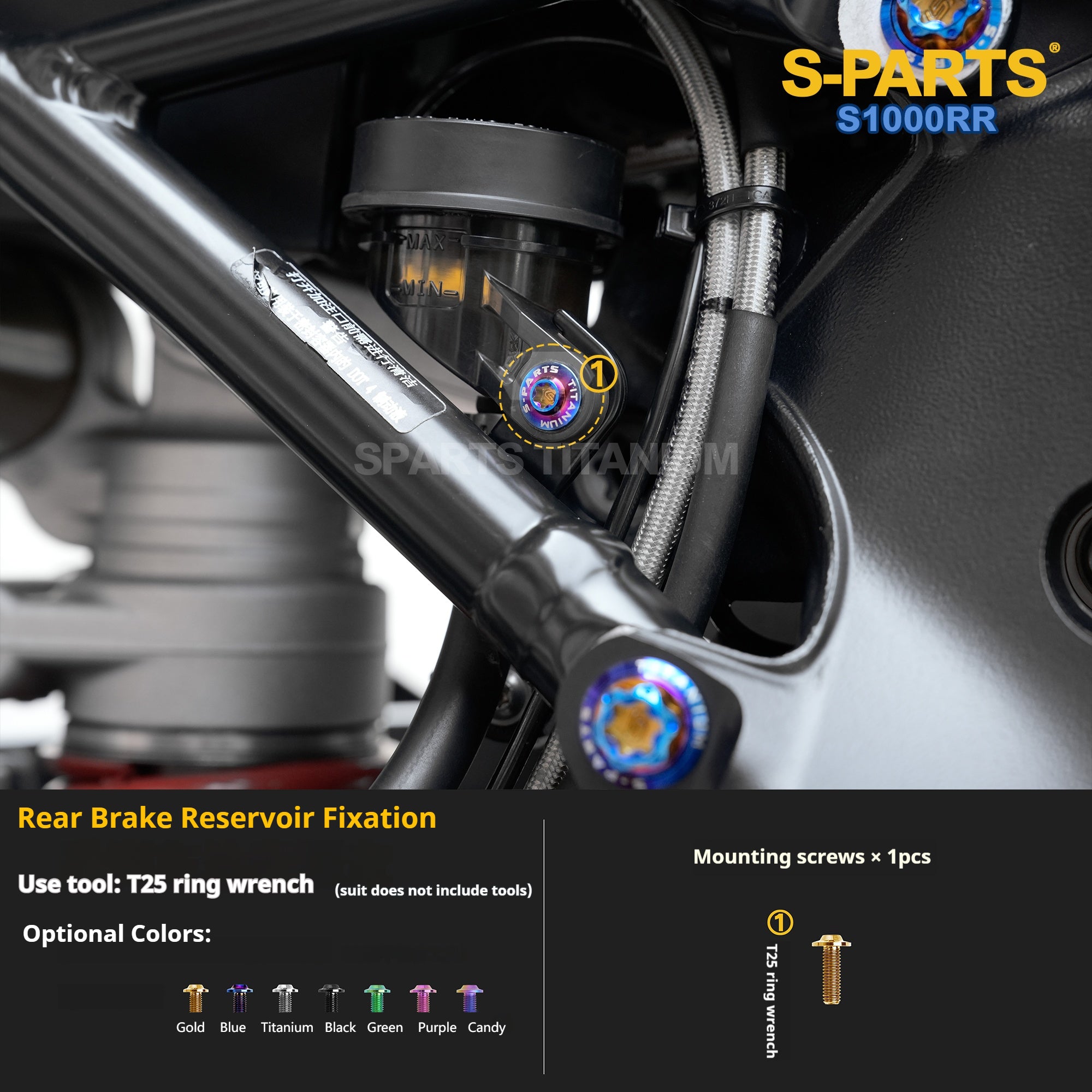 SPARTS TC4 Titanium Bolt Kit Compatible with BMW S1000RR — Full Motorcycle Upgrade Fastener Set