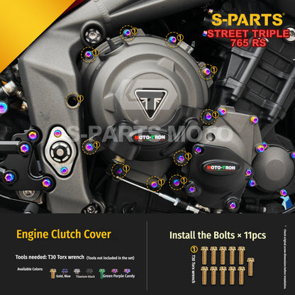 SPARTS Titanium Bolts for Triumph Street Triple 765 RS – Engine & Exhaust Upgrade Fasteners