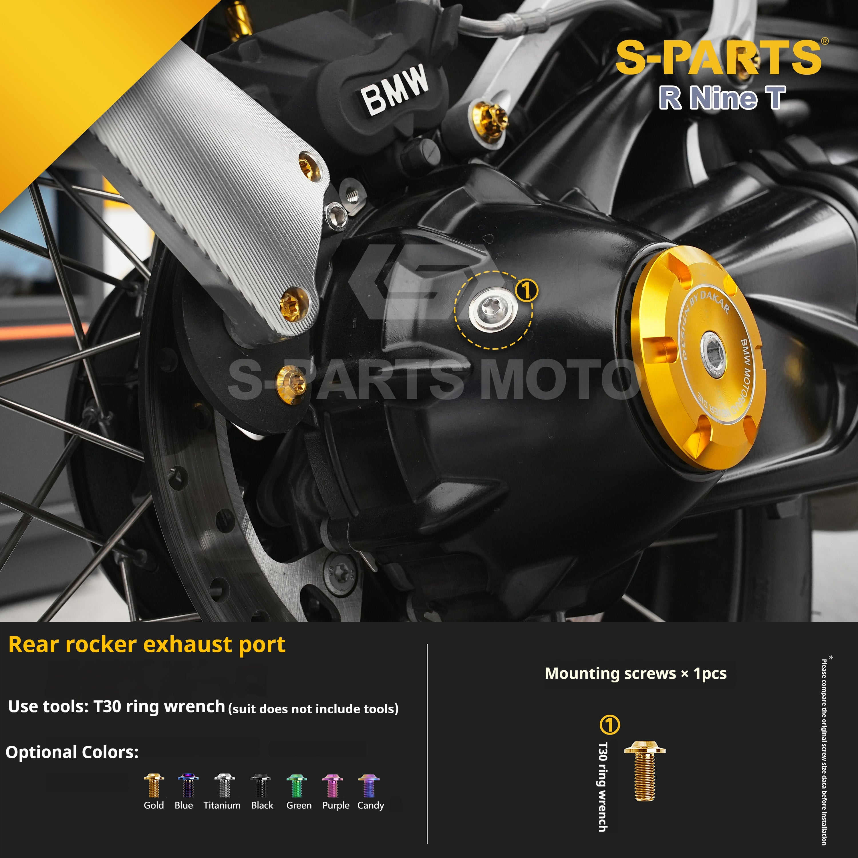 SPARTS BMW RnineT Titanium Alloy Motorcycle Bolt Upgrade Kit