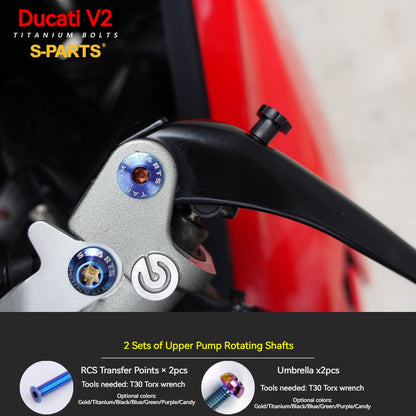 S-PARTS  Compatible with / Suitable for Ducati DUCATI V2 Full Titanium Bolt Kit