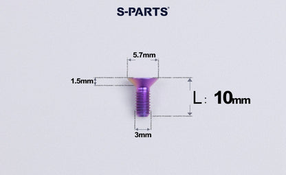 SPARTS Series M3 L6-30 Countersunk Titanium Bolt