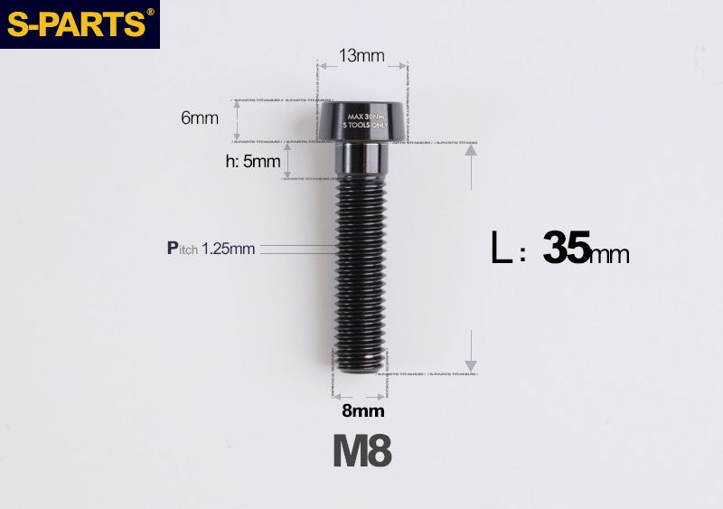 SPARTS M8 Titanium Anti-Theft Caliper Set Screws for Motorcycles & Cars & Bike