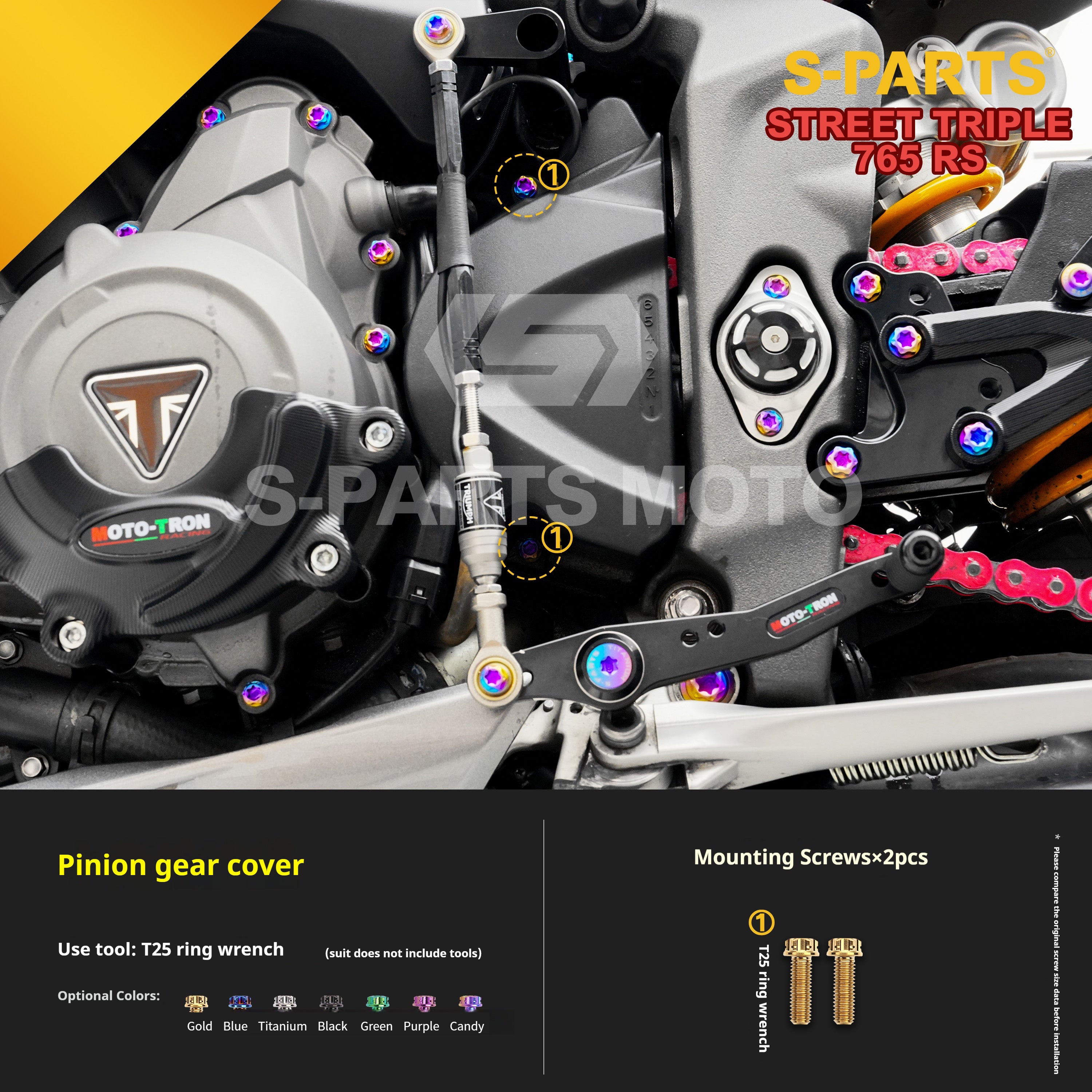 SPARTS Titanium Screw Set for Triumph Street Triple RS –CNC Titanium Upgrade Kit