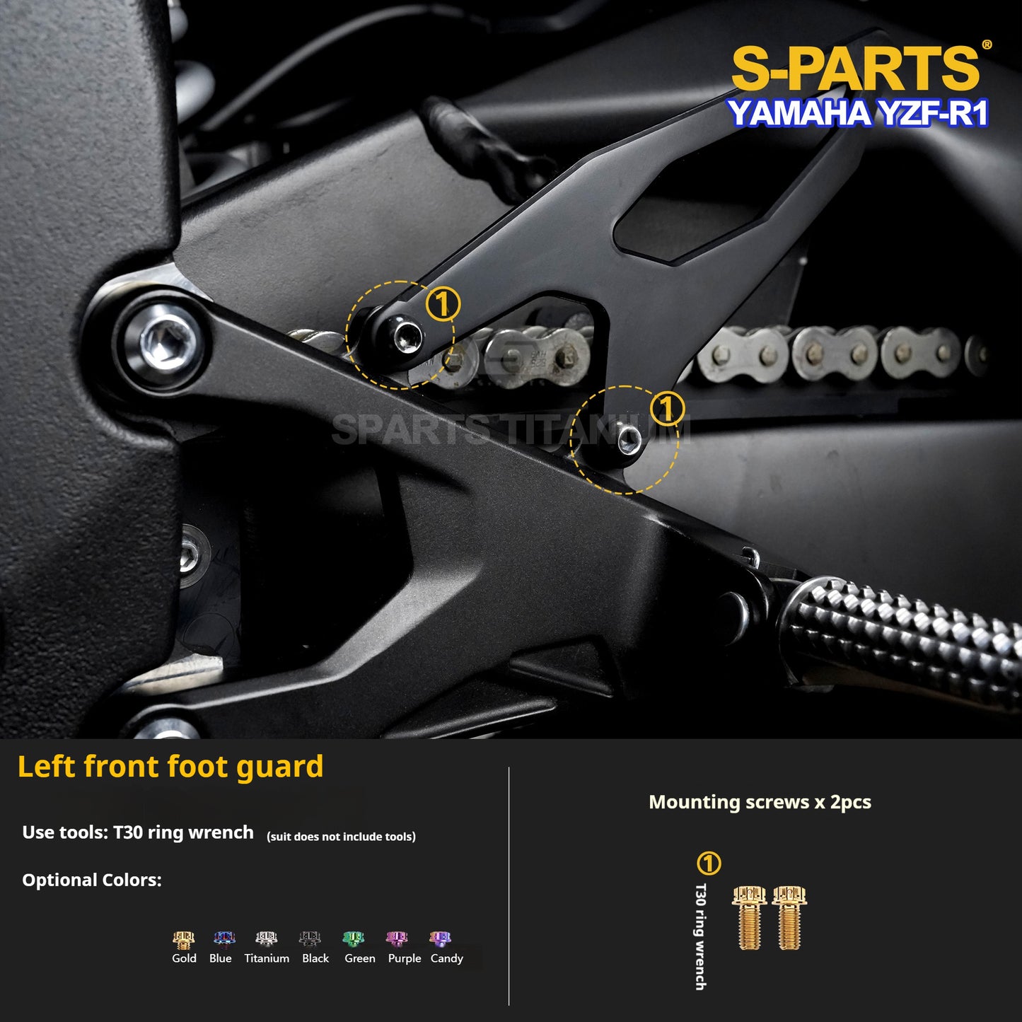 SPARTS TC4 Titanium Bolt Kit for Yamaha YZF-R1 | Motorcycle Titanium Bolt Upgrade