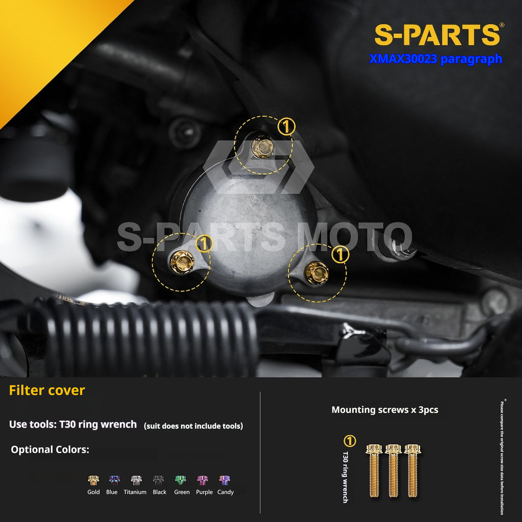SPARTS Titanium Bolt Set for 2023 XMAX300 – Yamaha Motorcycle Custom Upgrade - 1/2