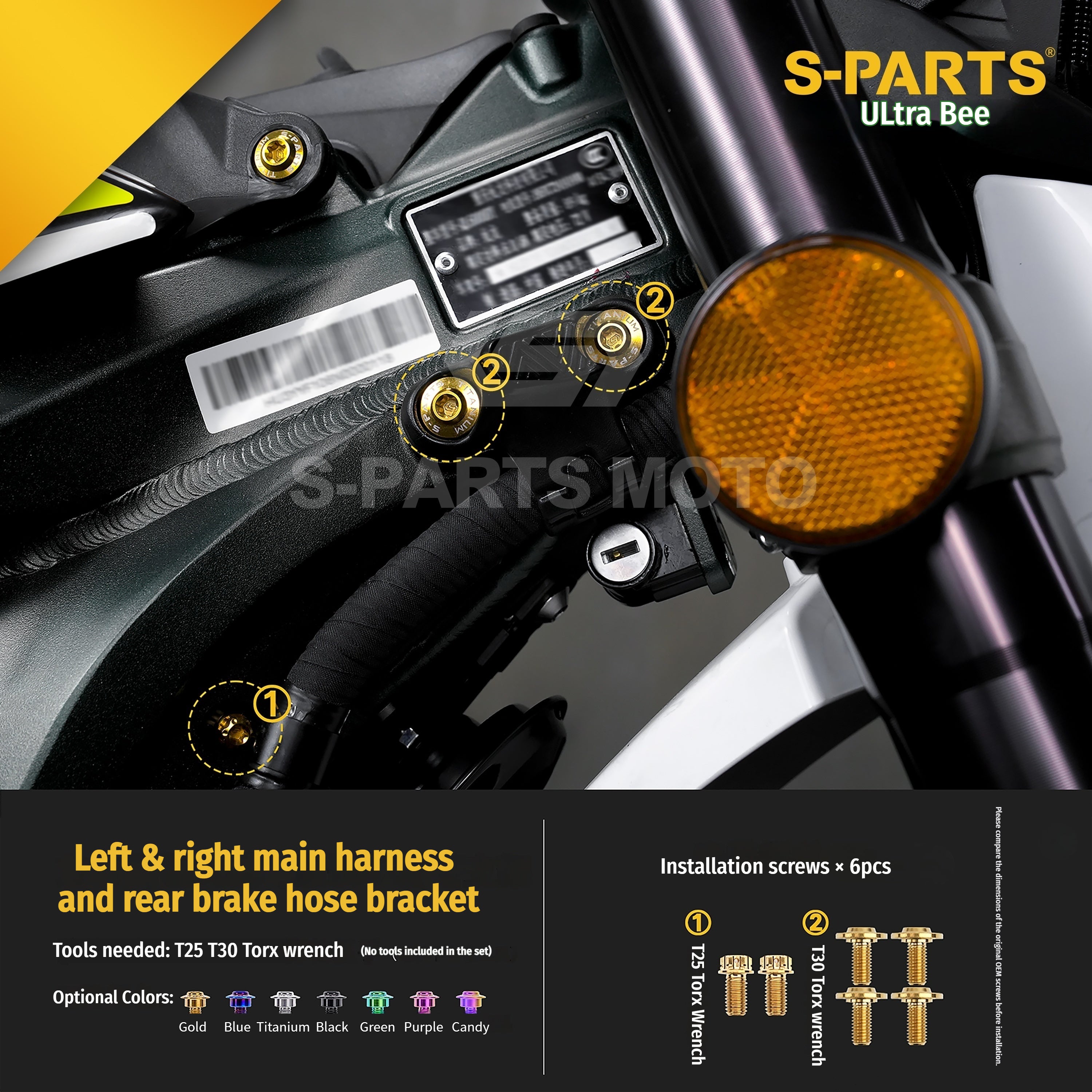 SPARTS Titanium Bolt Kit for Ultra Bee | Full Motorcycle Upgrade Set