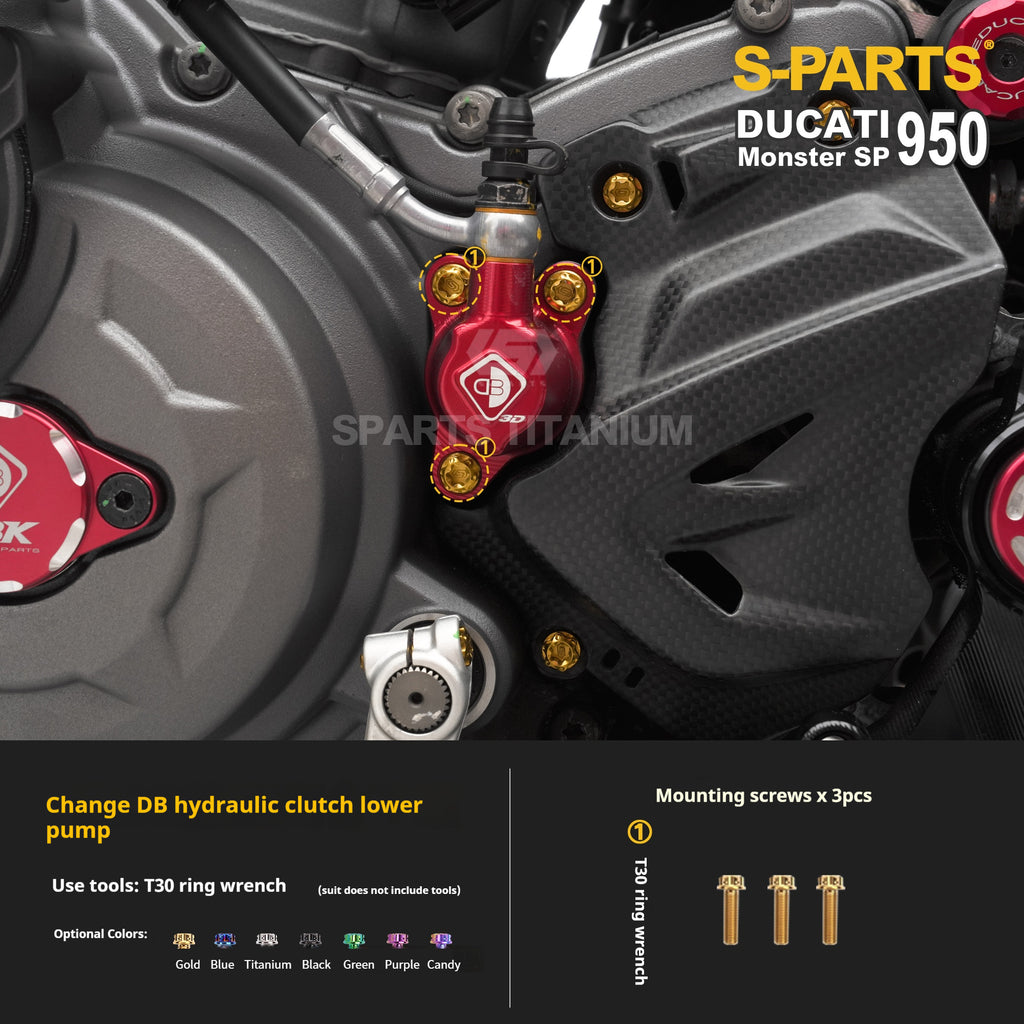 SPARTS Titanium Bolt Kit for Ducati New Monster SP 950 – Custom Candy Color & CNC Titanium Upgrade Kit