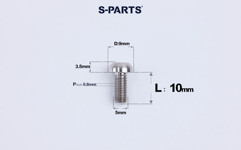 SPARTS M5 Titanium Bolt A2 Dome Head | Ultra-Light TC4 Bike Brake Caliper Bolt