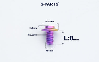 SPARTS A3 Countersunk Head M5 D10 Titanium Bolt TC4 Motorcycle & E-Bike Custom Fastener