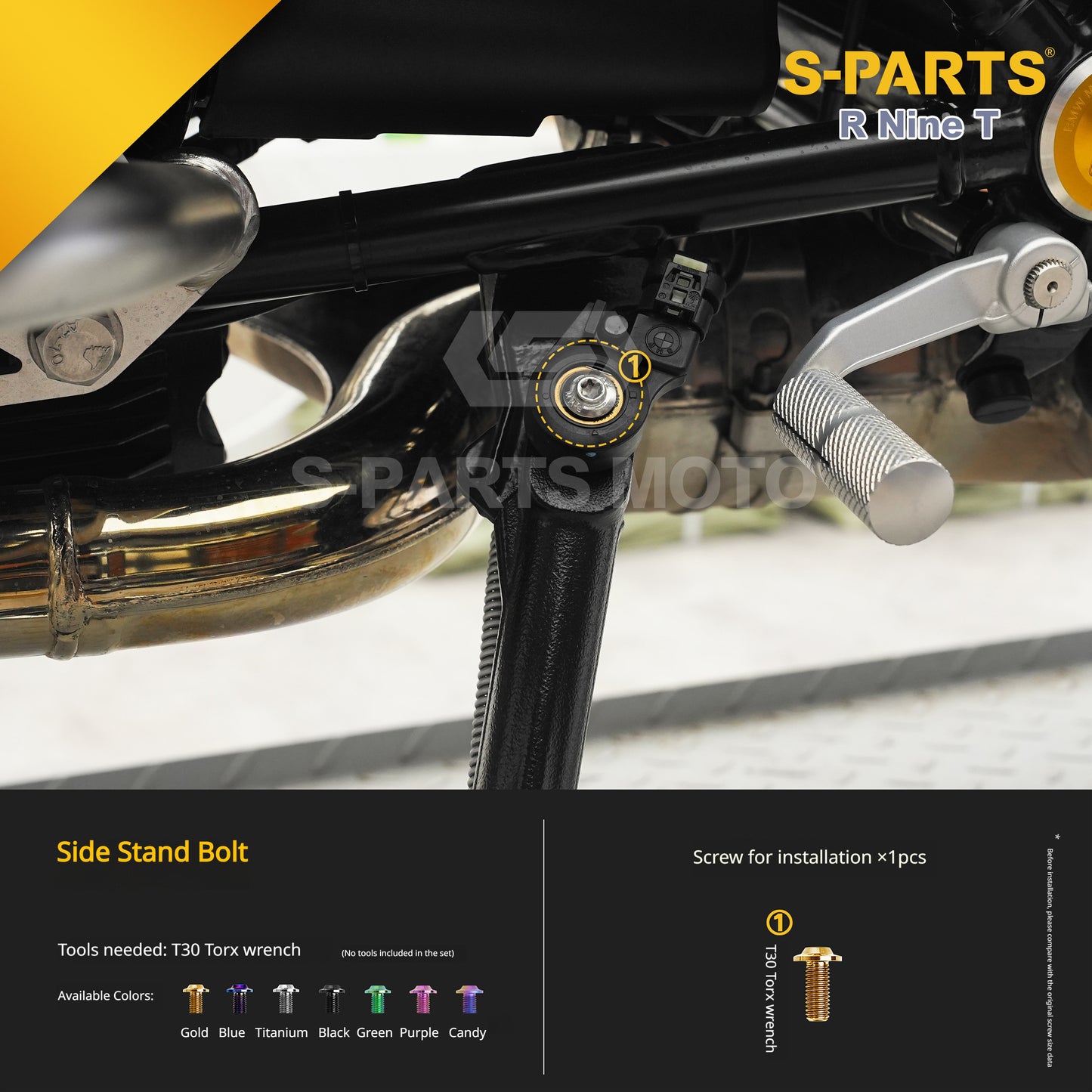 S-parts Titanium Bodywork, Frame & Styling Bolts Kit for BMW R 1250 GS Adventure