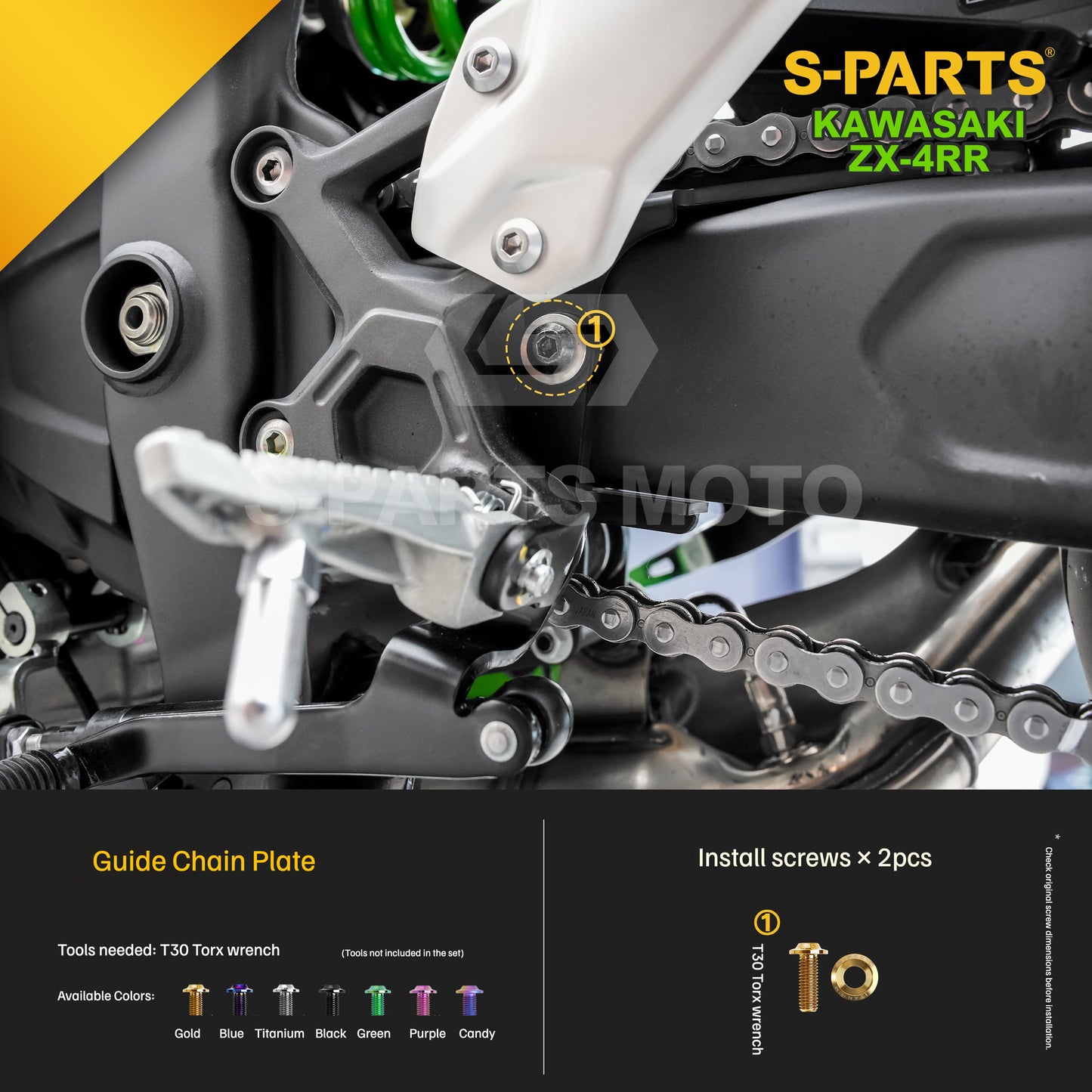 SPARTS TC4 Titanium Bolt Kit for Kawasaki ZX-4RR | Motorcycle Titanium Bolt Upgrade