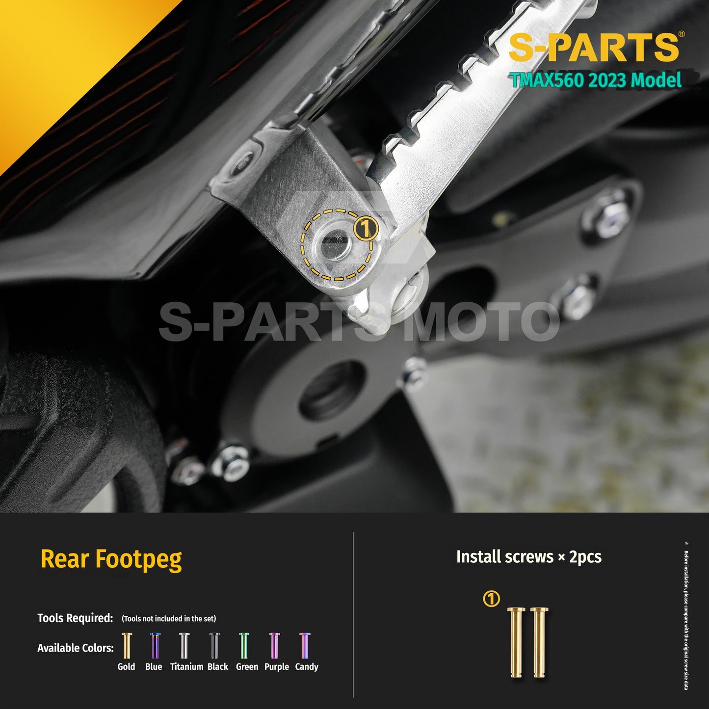 SPARTS Titanium Bolt Kit for Yamaha TMAX560 2023-Rear / Drive / Exhaust System