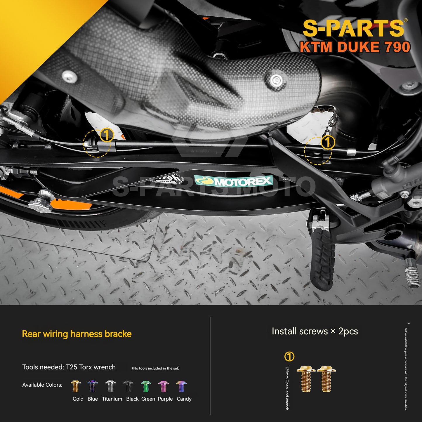 S-parts Titanium Styling & Bodywork Fairing Bolt Kit for KTM DUKE 790 | Premium Grade 5 Accessories