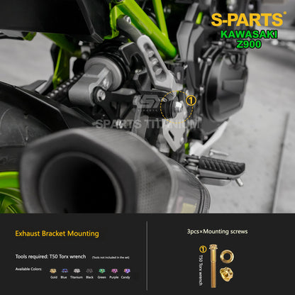 S-PARTS Titanium Fasteners Engine, Exhaust & Drive System Bolt Kit for Kawasaki Z900