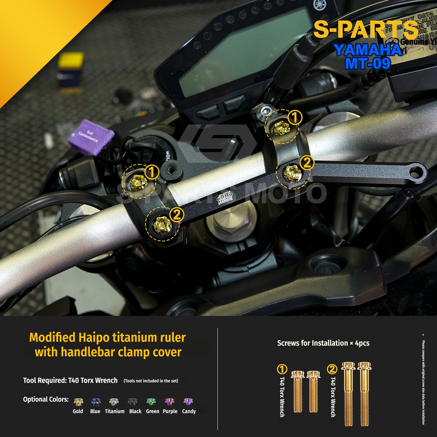 SPARTS Yamaha MT-09 Titanium Bolt Kit | TC4 Grade Motorcycle Fasteners
