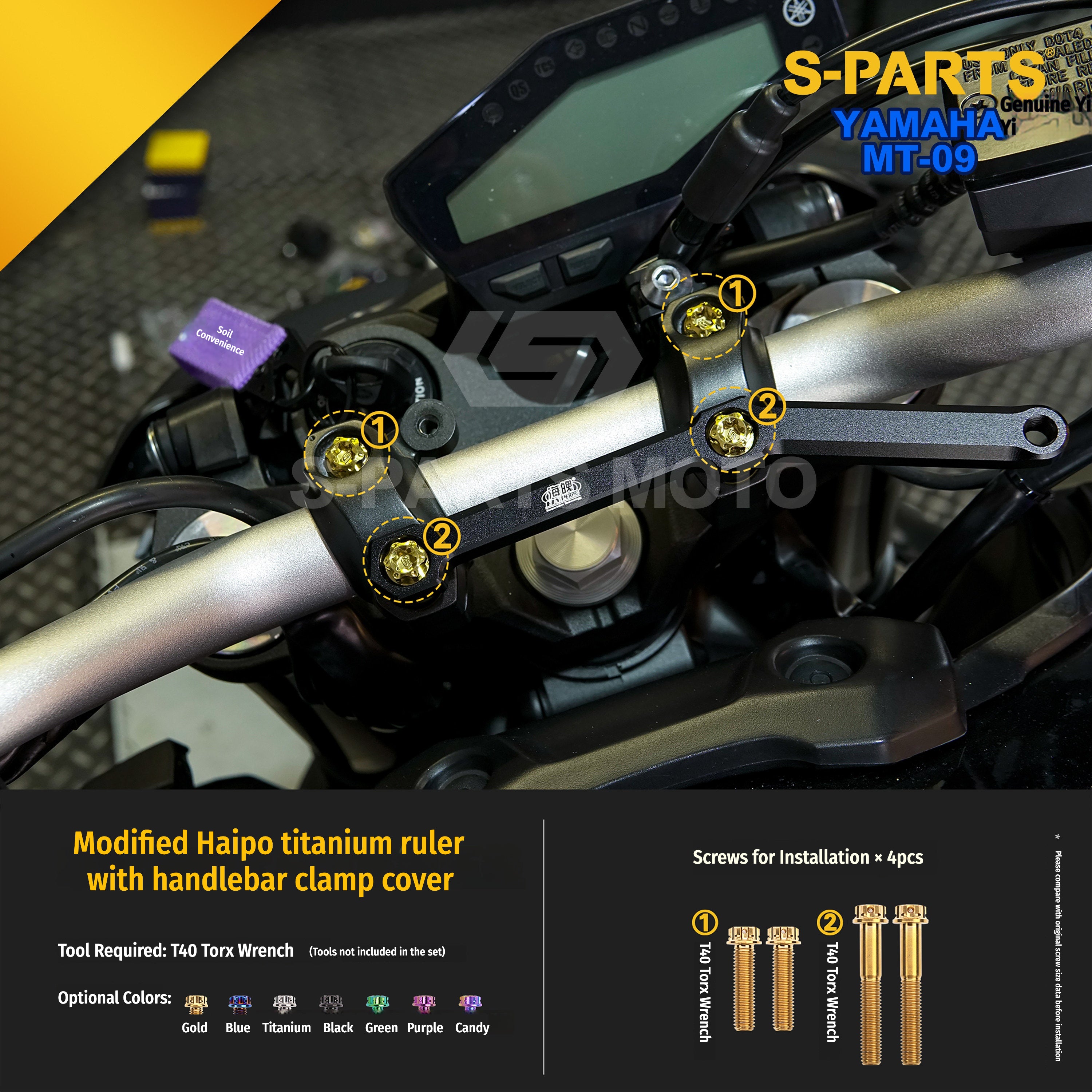 SPARTS Yamaha MT-09 Titanium Bolt Kit | TC4 Grade Motorcycle Fasteners