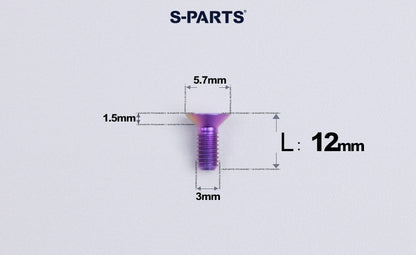 SPARTS Series M3 L6-30 Countersunk Titanium Bolt