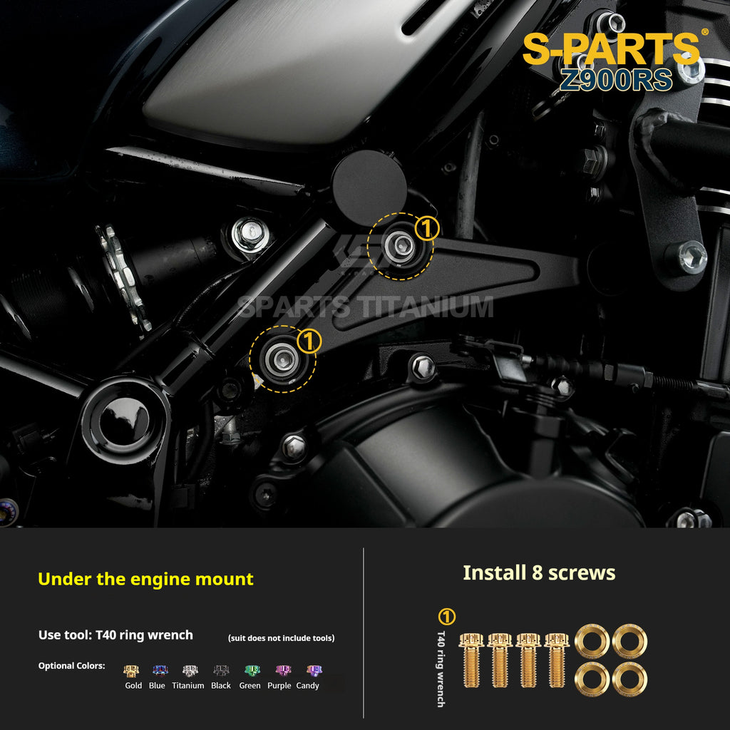 SPARTS Titanium Screw Set for Kawasaki Z900RS – Motorcycle Upgrade Kit