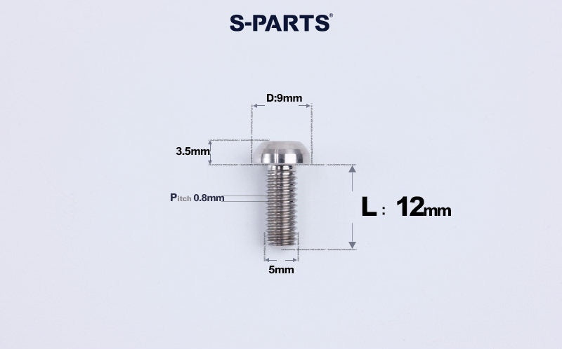 SPARTS M5 Titanium Bolt A2 Dome Head | Ultra-Light TC4 Bike Brake Caliper Bolt