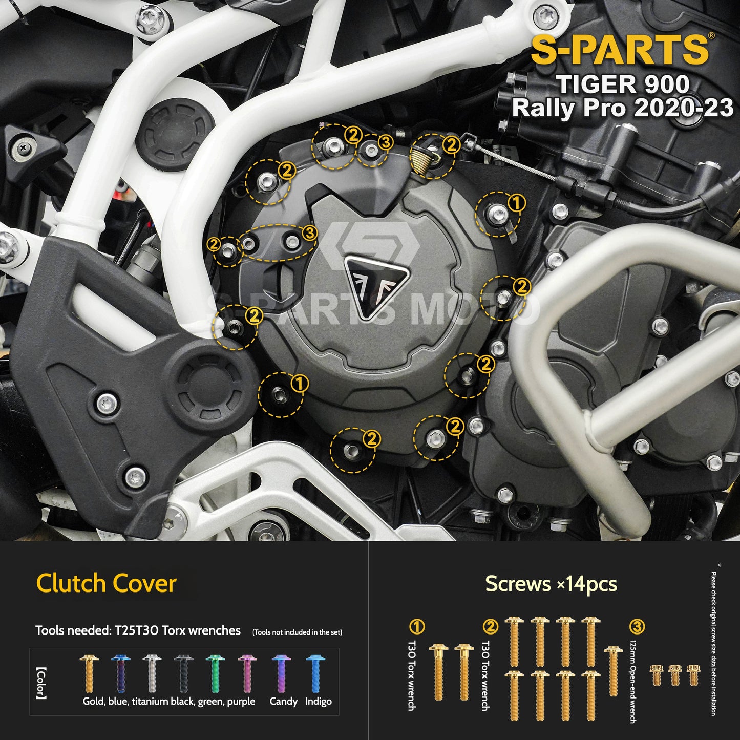 SPARTS Triumph Tiger 900 Rally Pro (2020–2023) Motorcycle Modified Titanium Alloy Bolts