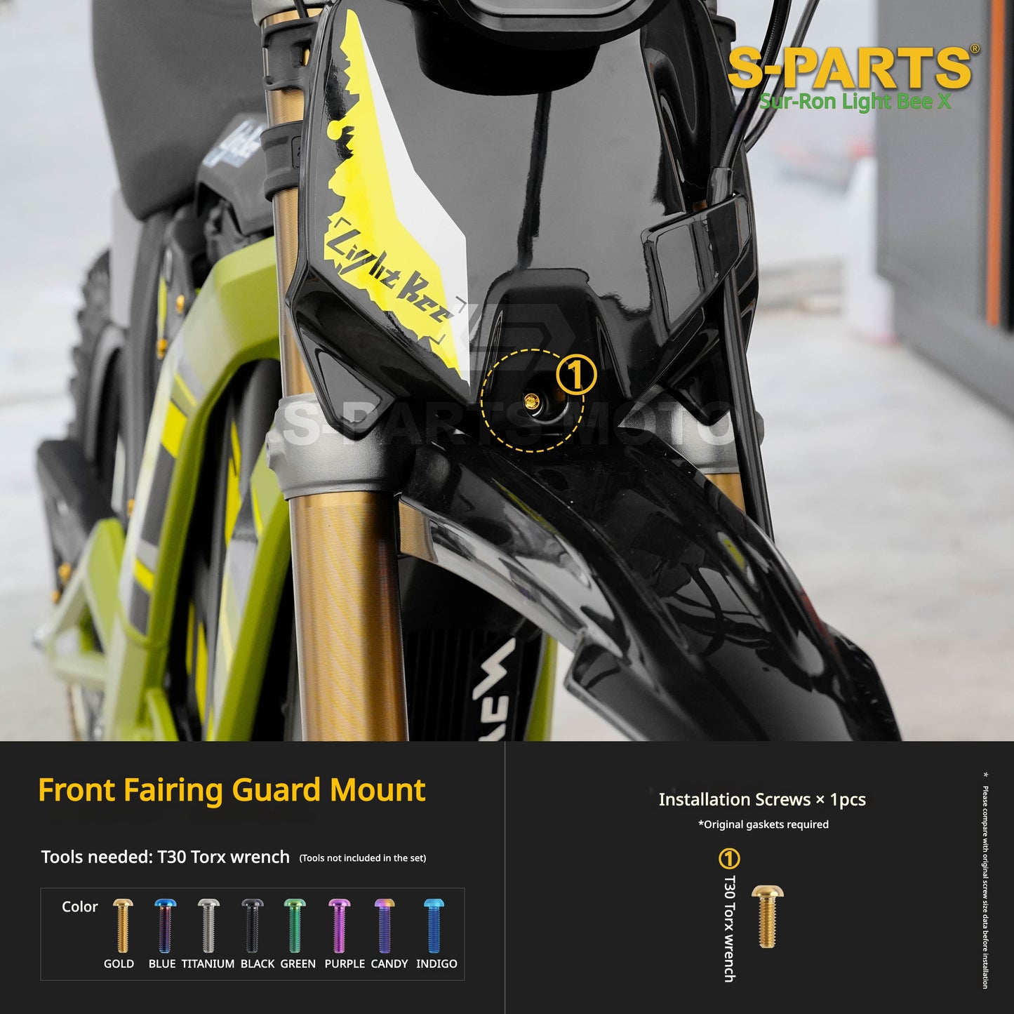 S-PARTS TC4 Titanium Full Bolt Kit for Sur-Ron Light Bee X (2025 Model)