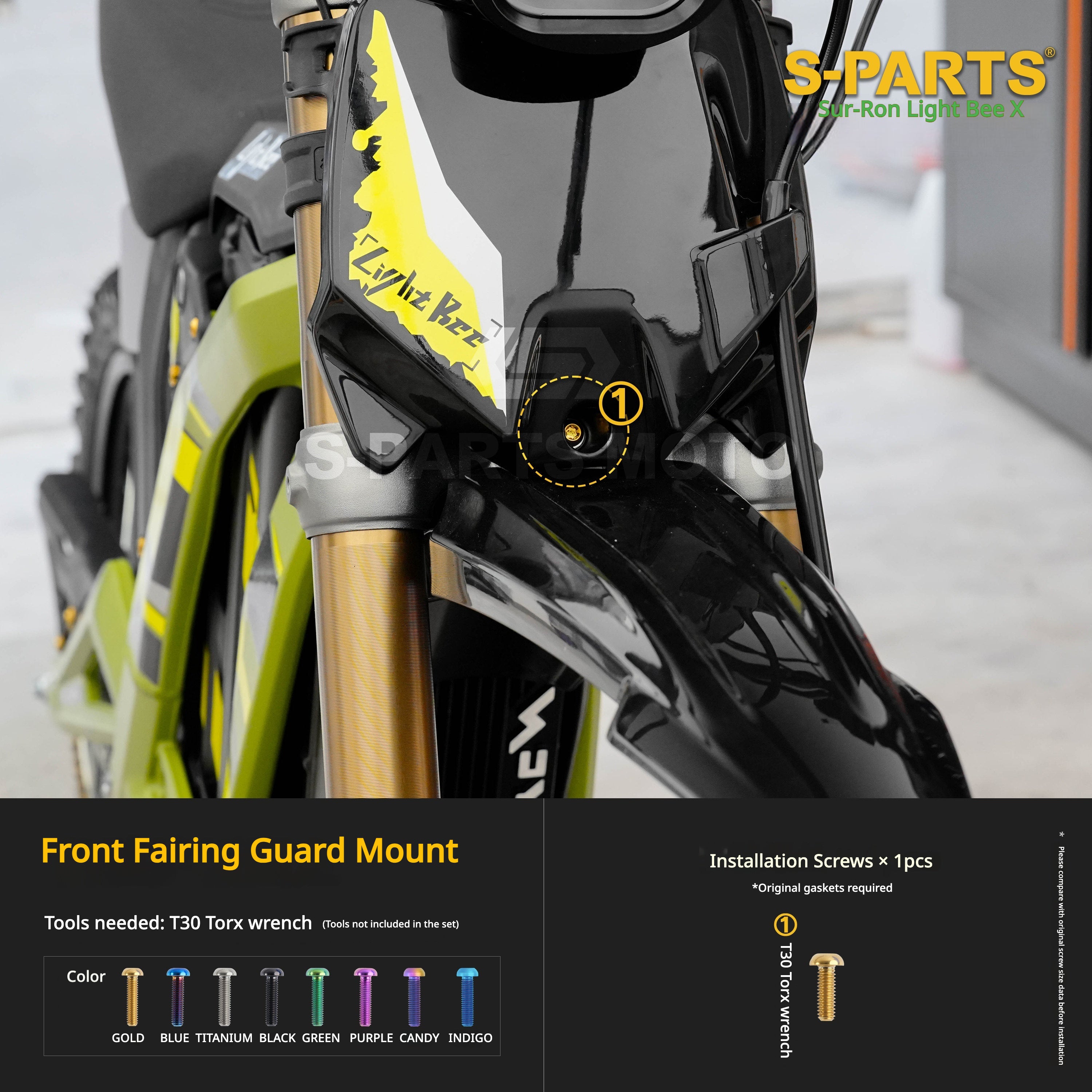 S-PARTS TC4 Titanium Full Bolt Kit for Sur-Ron Light Bee X (2025 Model)