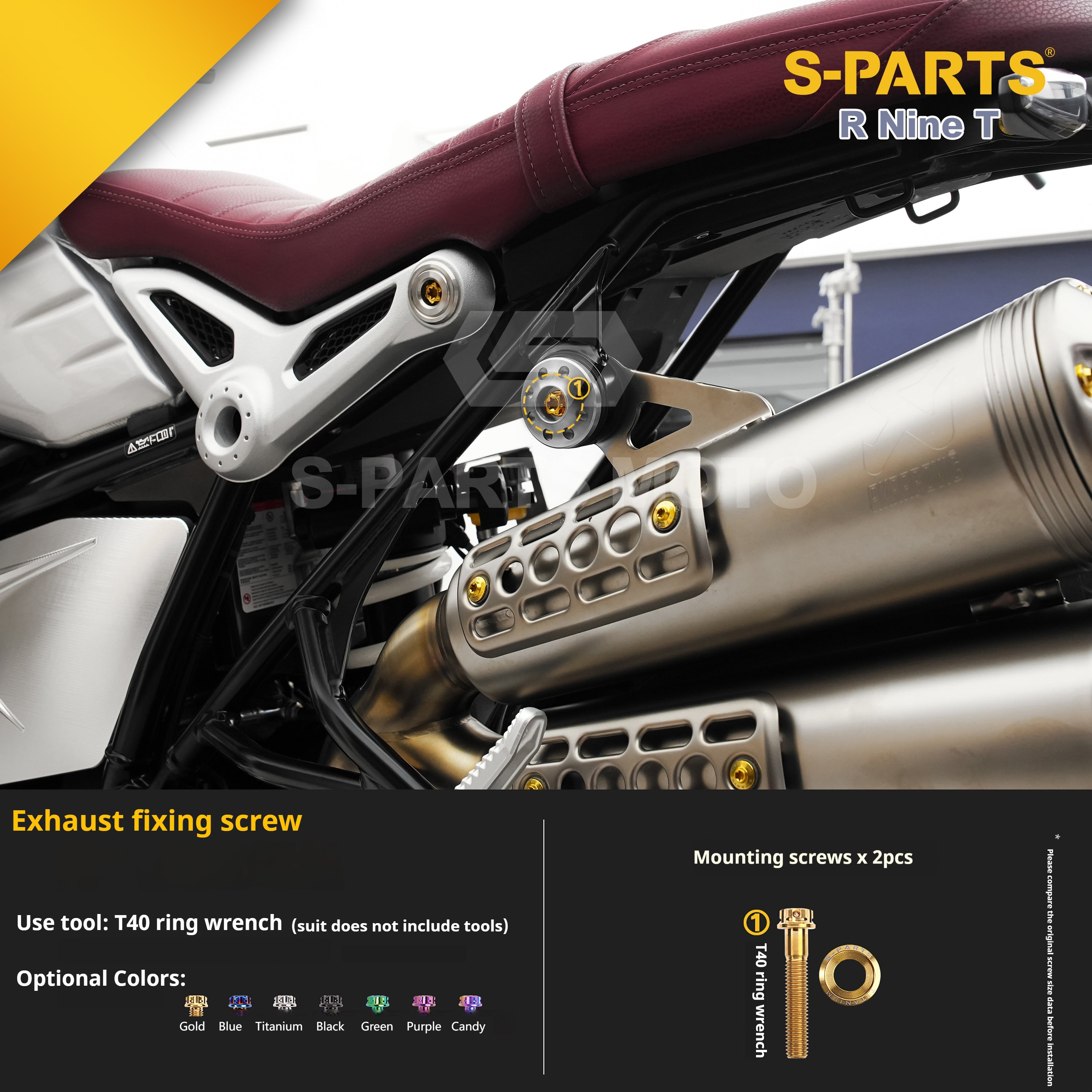 SPARTS BMW RnineT Titanium Alloy Motorcycle Bolt Upgrade Kit