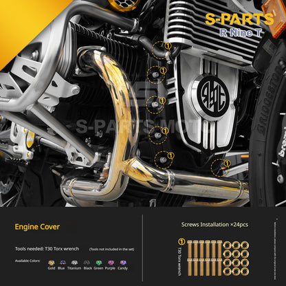 S-PARTS Premium Titanium Engine & Exhaust Bolt Kit for BMW R nineT