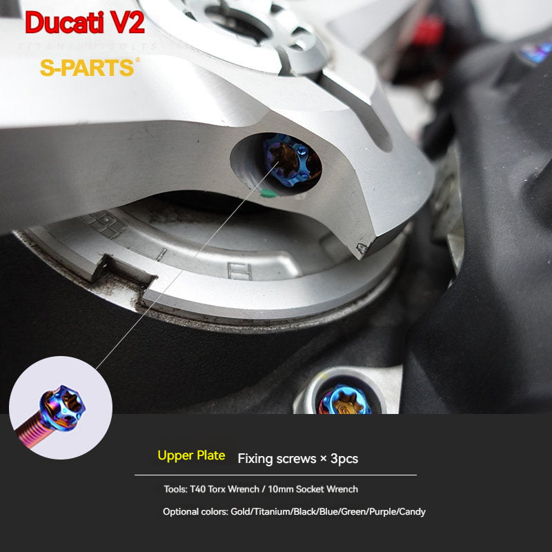 S-PARTS  Compatible with / Suitable for Ducati DUCATI V2 Full Titanium Bolt Kit