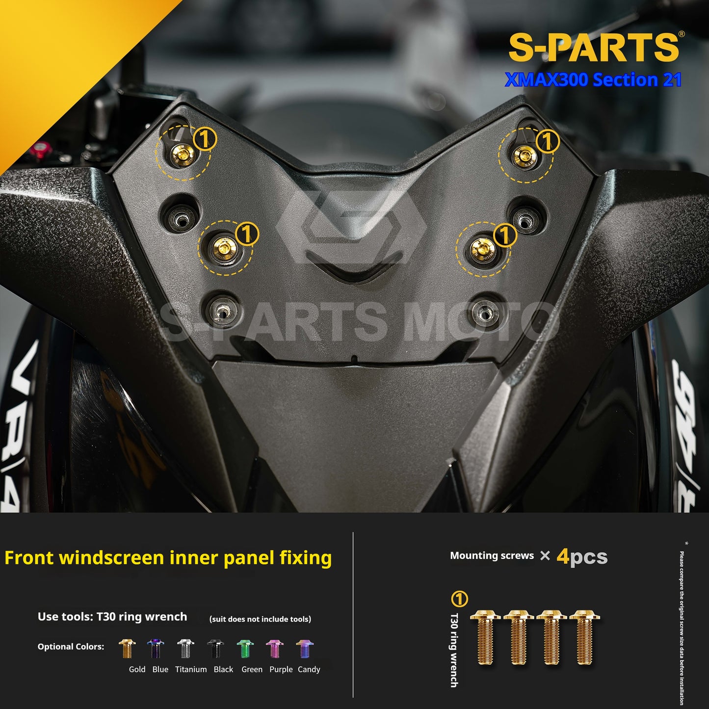 SPARTS 2021 XMAX300 YAMAHA Motorcycle Modified Titanium Alloy Bolts Screws