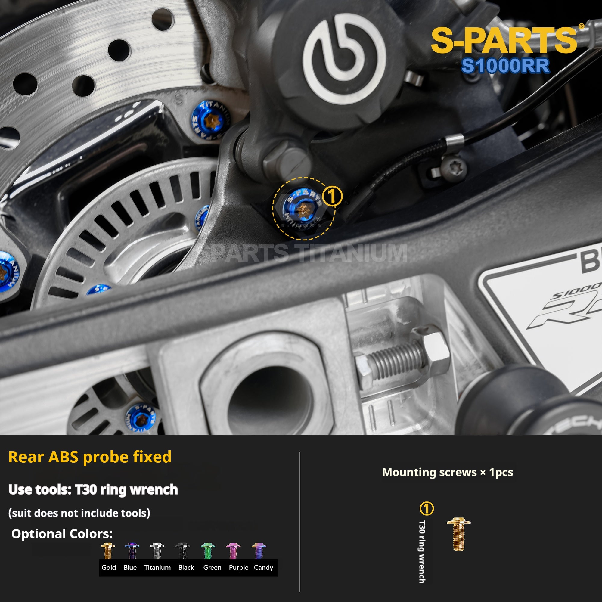 SPARTS TC4 Titanium Bolt Kit Compatible with BMW S1000RR — Full Motorcycle Upgrade Fastener Set