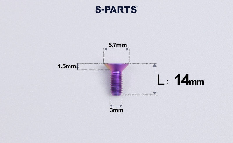 SPARTS Series M3 L6-30 Countersunk Titanium Bolt