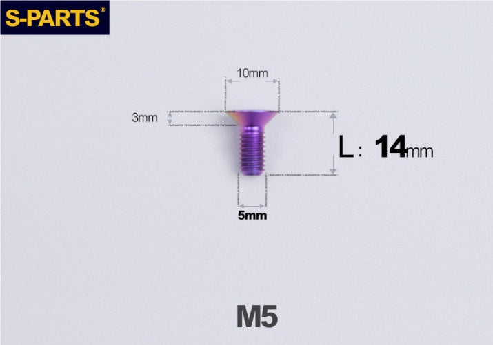 SPARTS M5 Countersunk Titanium Bolt | TC4 Flat Head Motorcycle Fastener