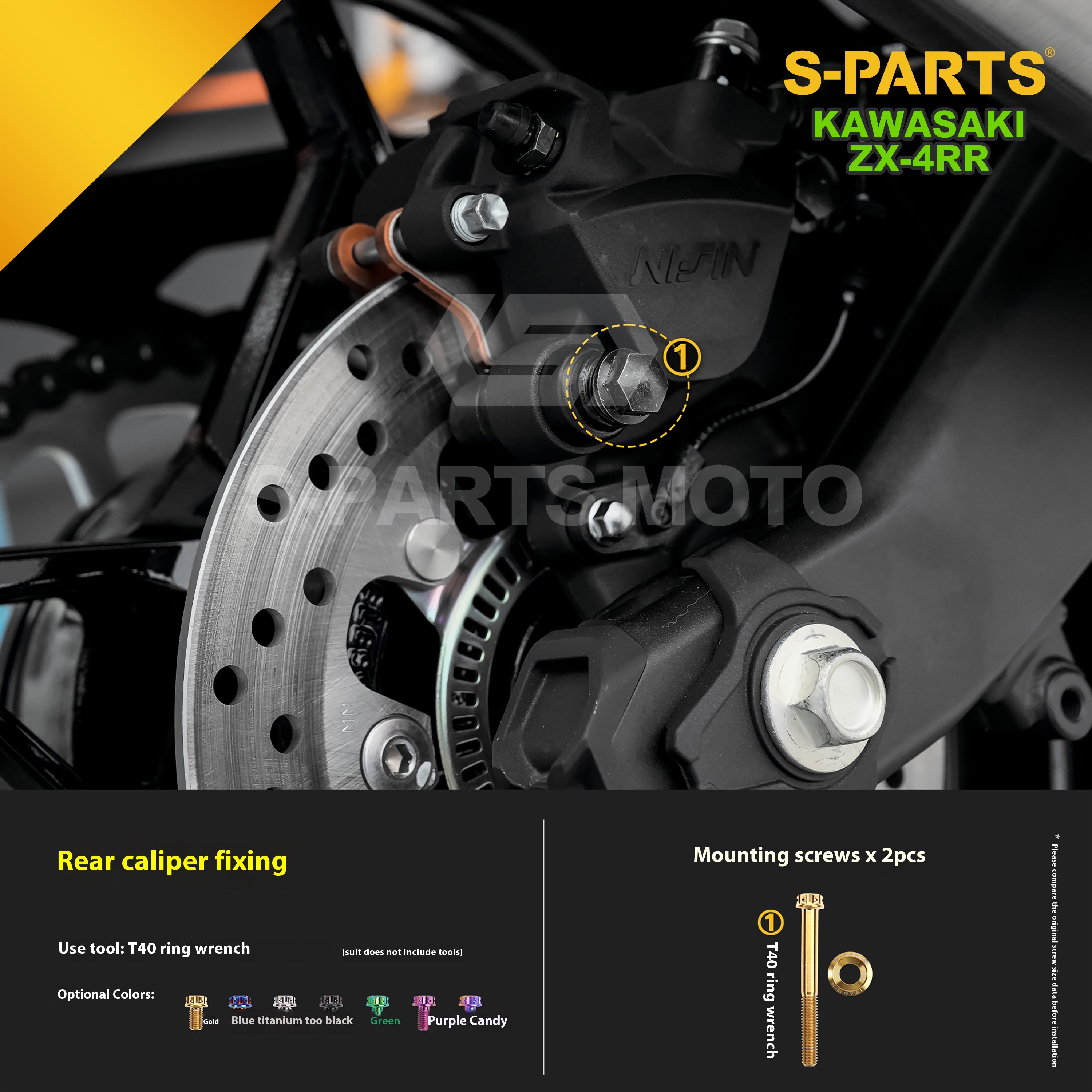 SPARTS TC4 Titanium Bolt Kit for Kawasaki ZX-4RR | Motorcycle Titanium Bolt Upgrade