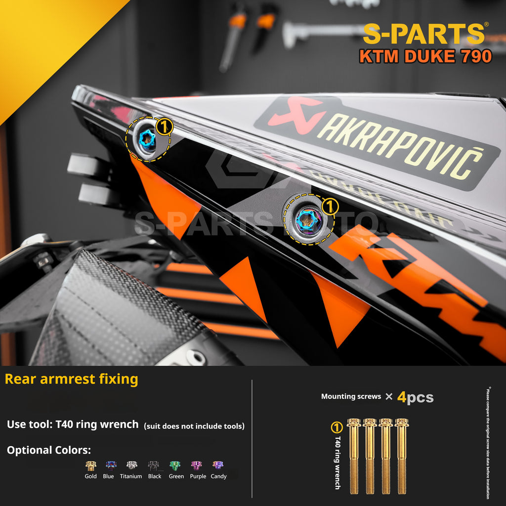 SPARTS TC4 Titanium Bolt Kit Compatible with KTM DUKE 790 – Full Motorcycle Fastener Upgrade
