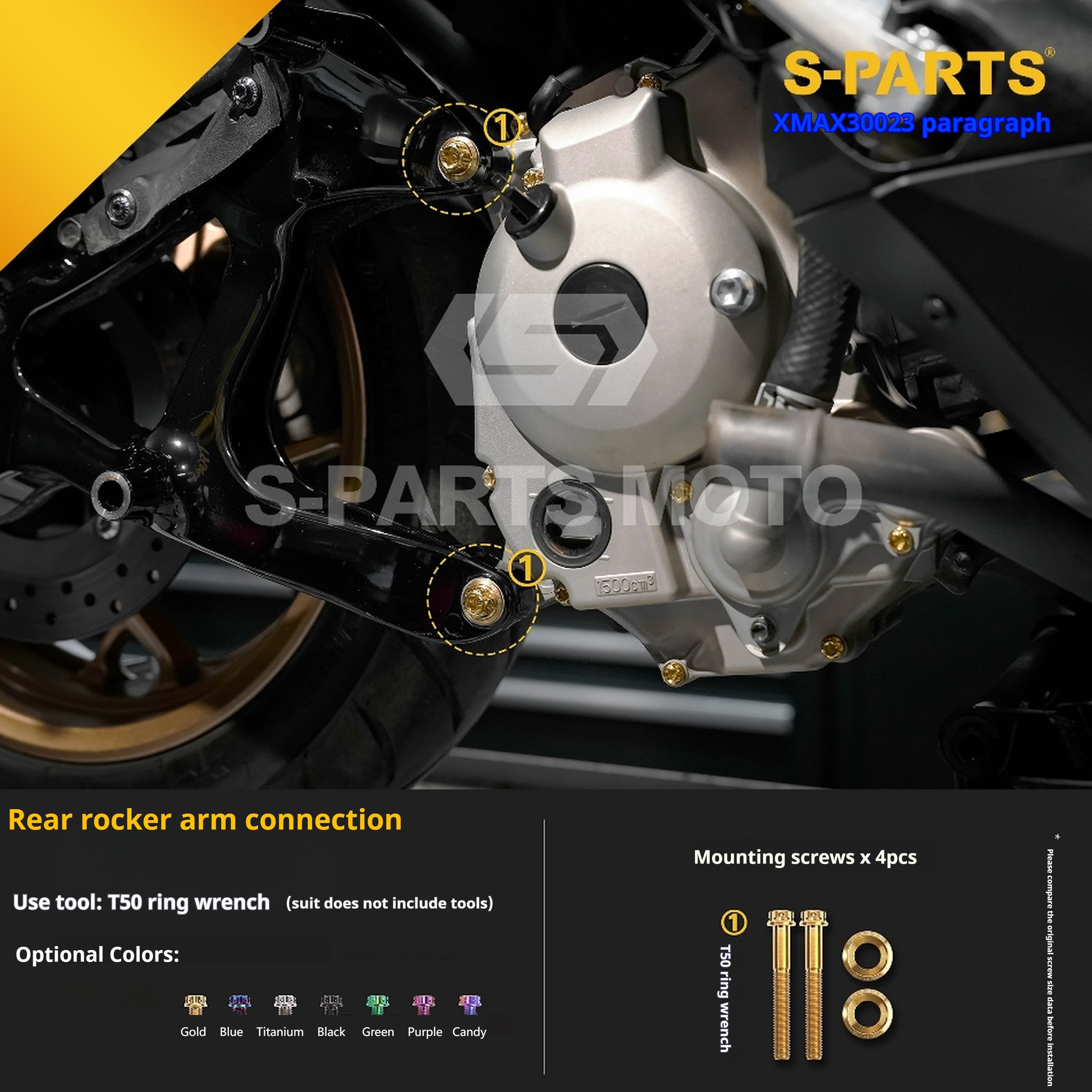 SPARTS Titanium Bolt Set for 2023 XMAX300 – Yamaha Motorcycle Custom Upgrade - 1/2