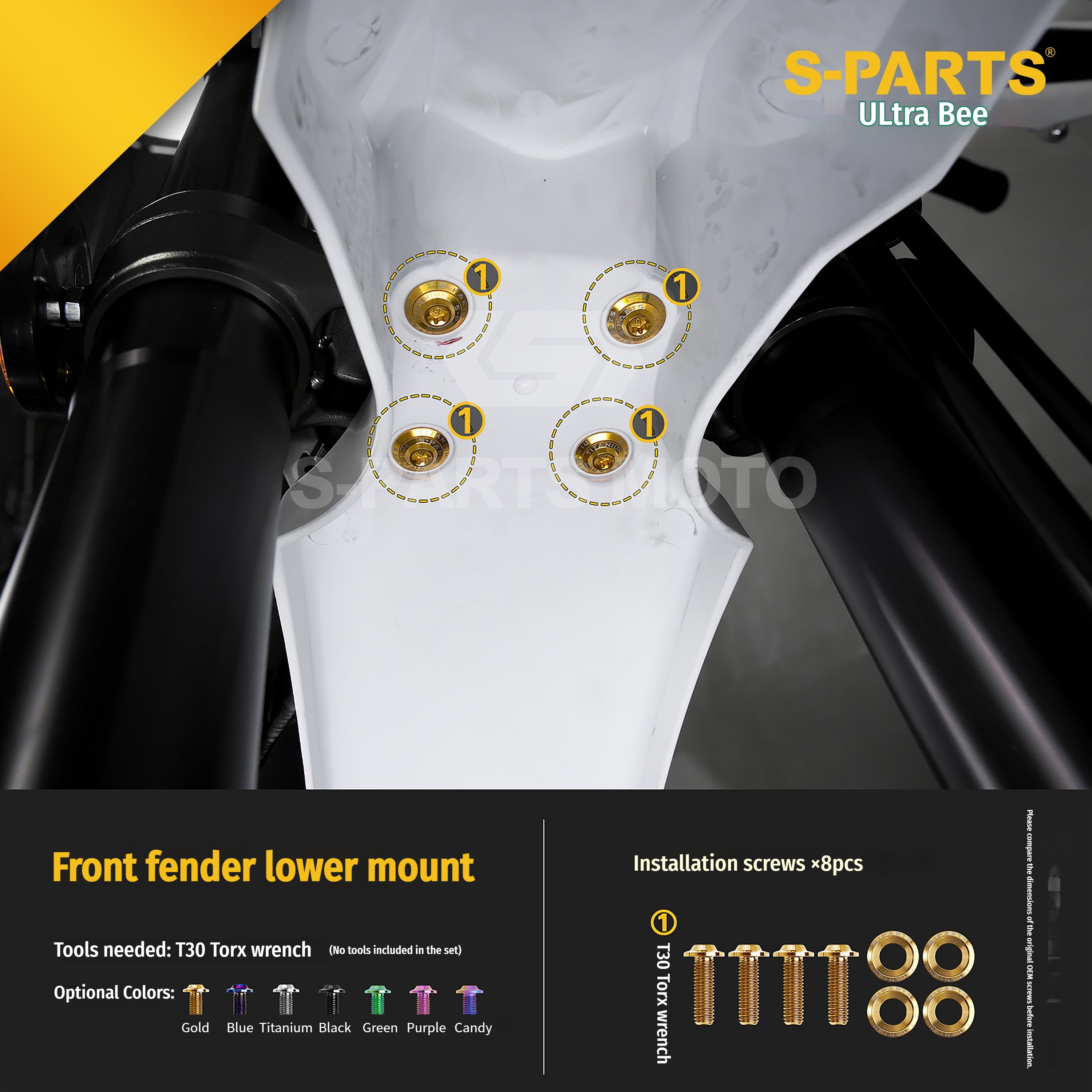 SPARTS Titanium Bolt Kit for Ultra Bee | Full Motorcycle Upgrade Set