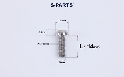 SPARTS M5 Titanium Bolt A2 Dome Head | Ultra-Light TC4 Bike Brake Caliper Bolt