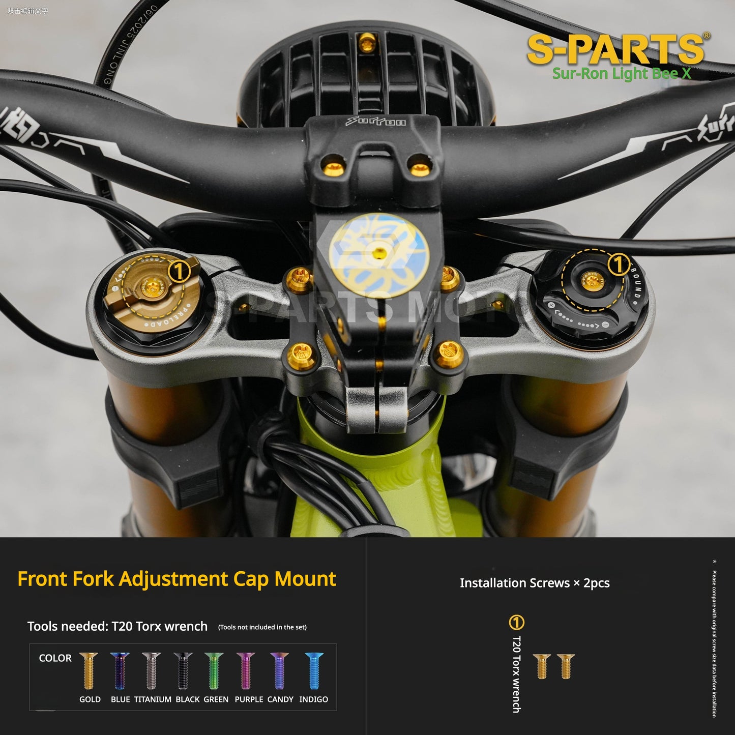 S-PARTS TC4 Titanium Full Bolt Kit for Sur-Ron Light Bee X (2025 Model)