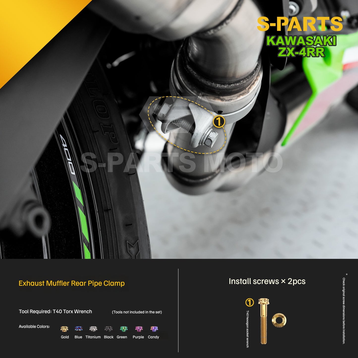 SPARTS TC4 Titanium Bolt Kit for Kawasaki ZX-4RR | Motorcycle Titanium Bolt Upgrade
