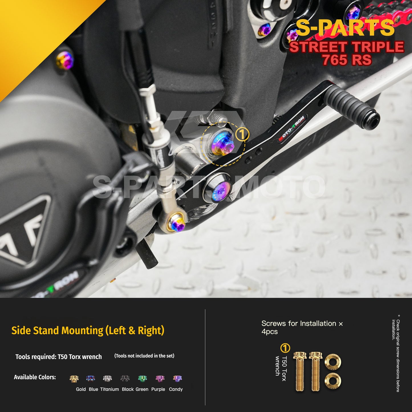 SPARTS Titanium Bolts for Triumph Street Triple 765 RS – Body & Controls Upgrade Fasteners