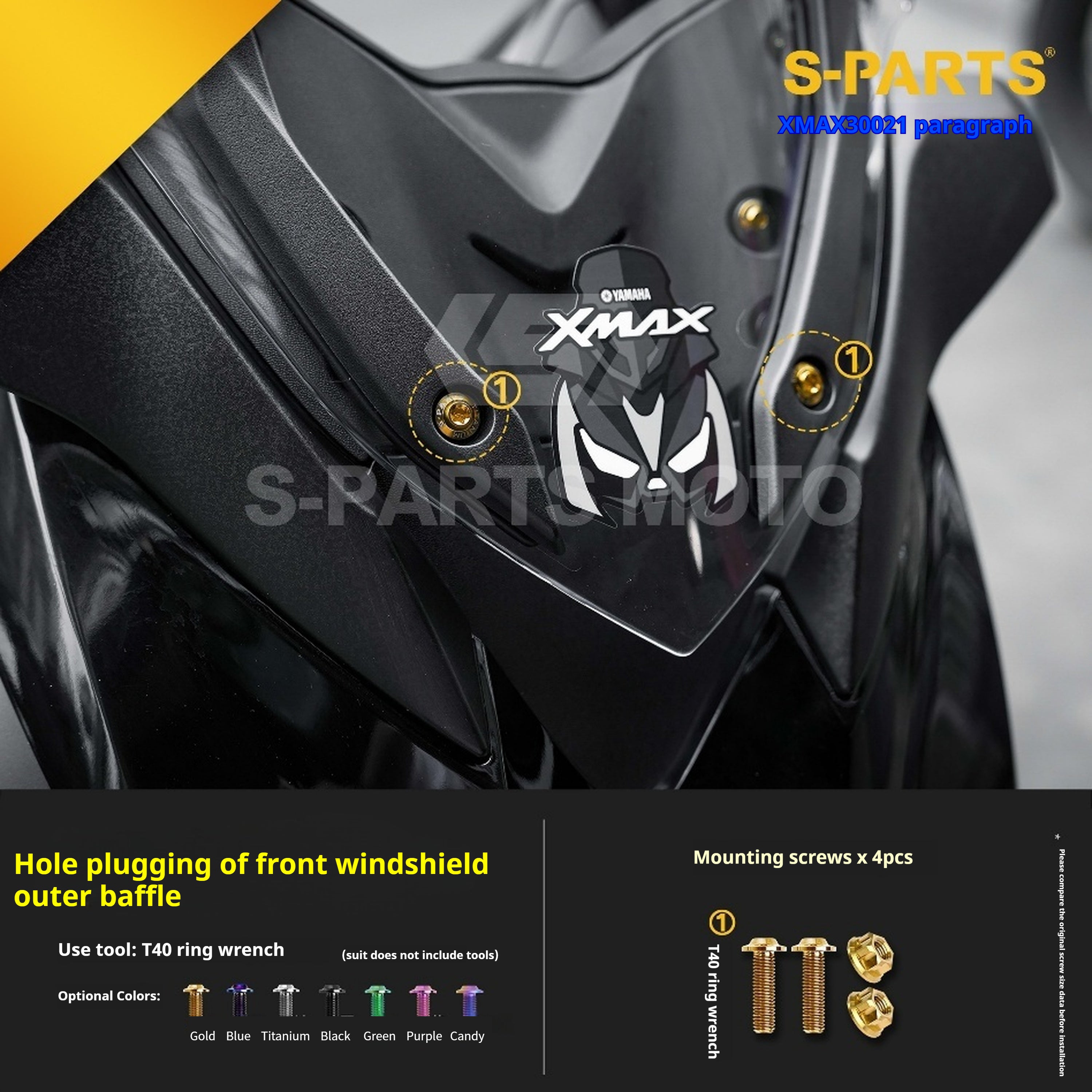 SPARTS Titanium Screw Set for Yamaha XMAX 300 2021 –  CNC Titanium Upgrade Kit